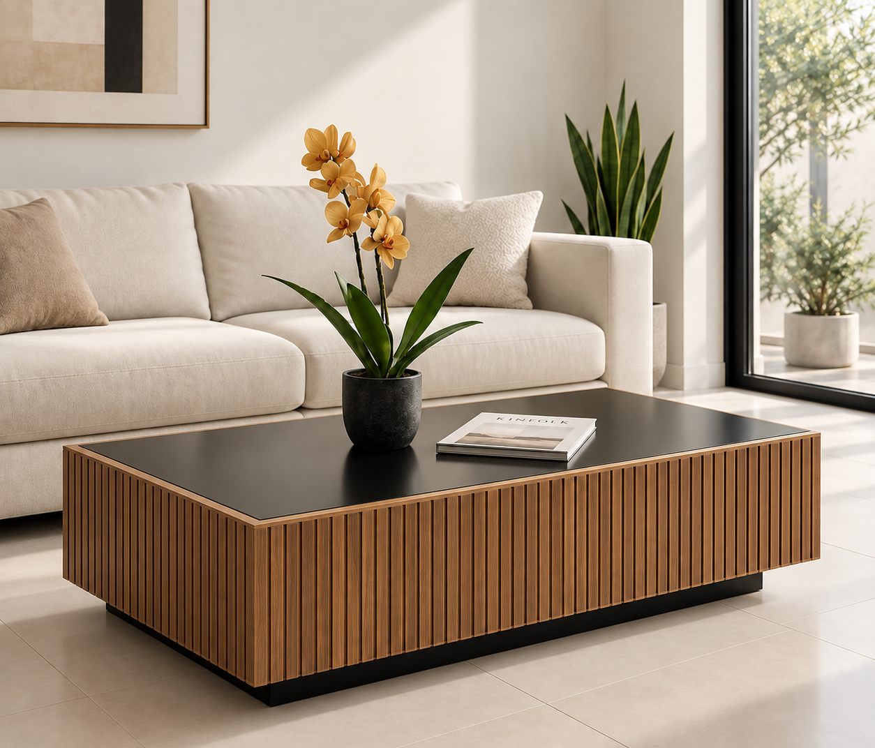Mesa ratona Línea en un living