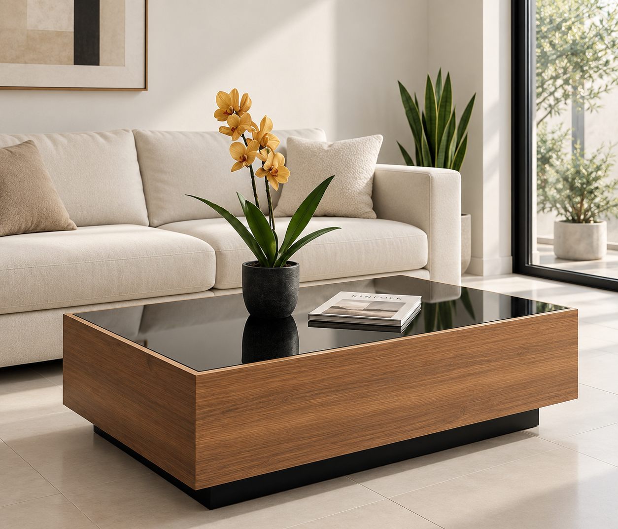 Mesa ratona Nexo en un living