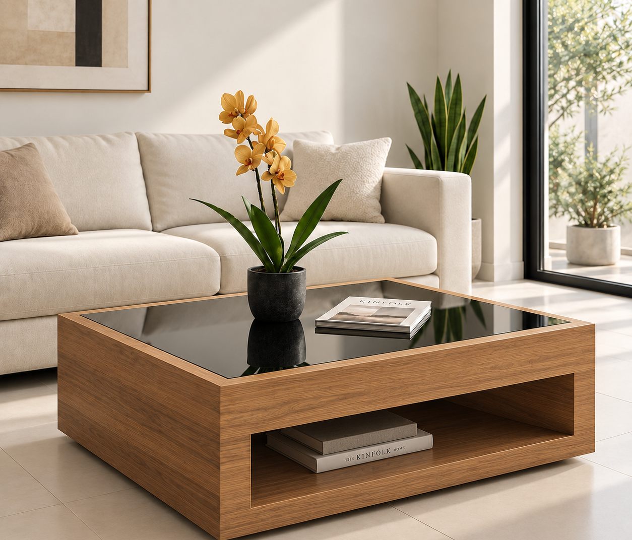 Mesa ratona Prisma en un living