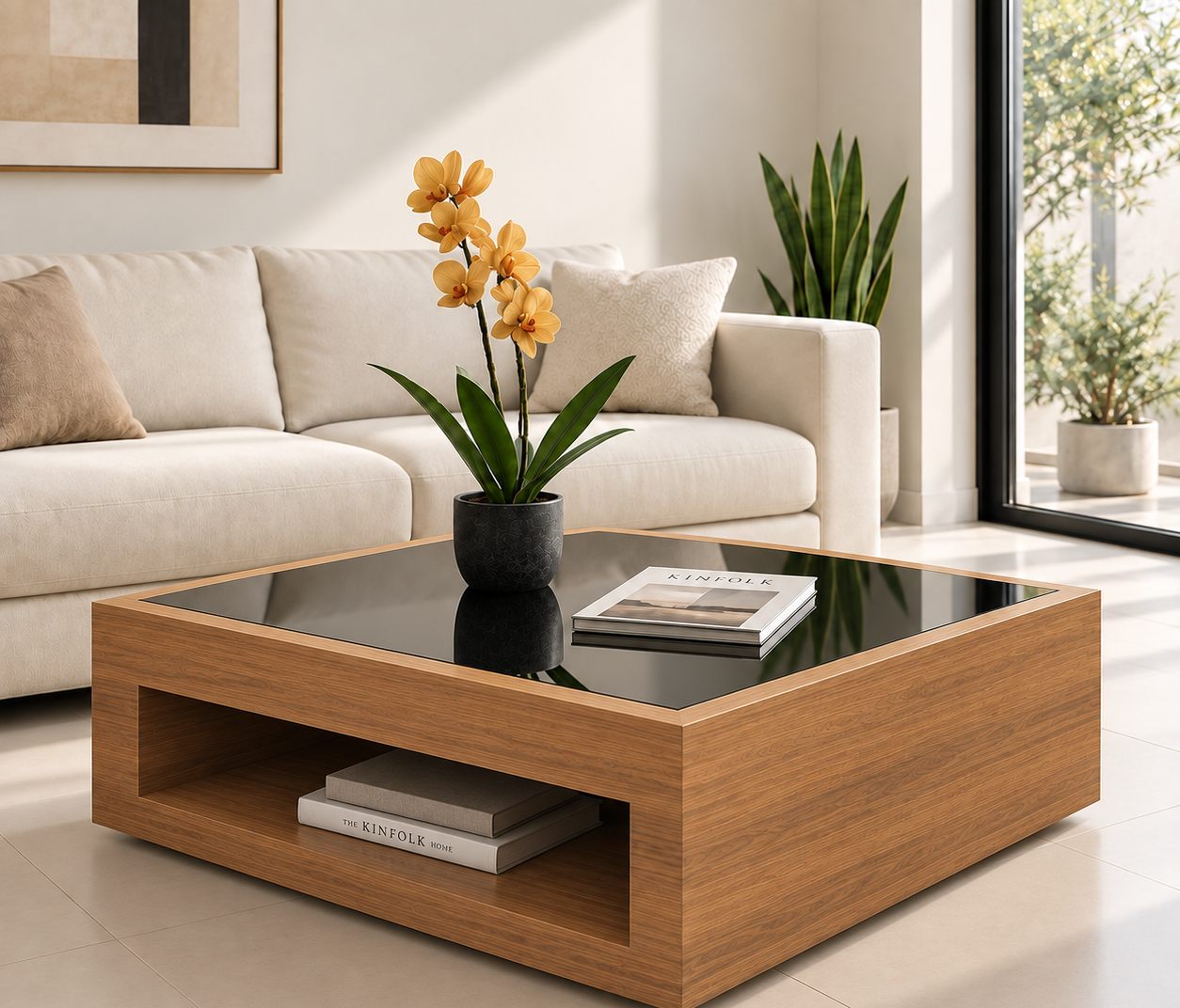 Mesa ratona Prisma, vista tres cuartos