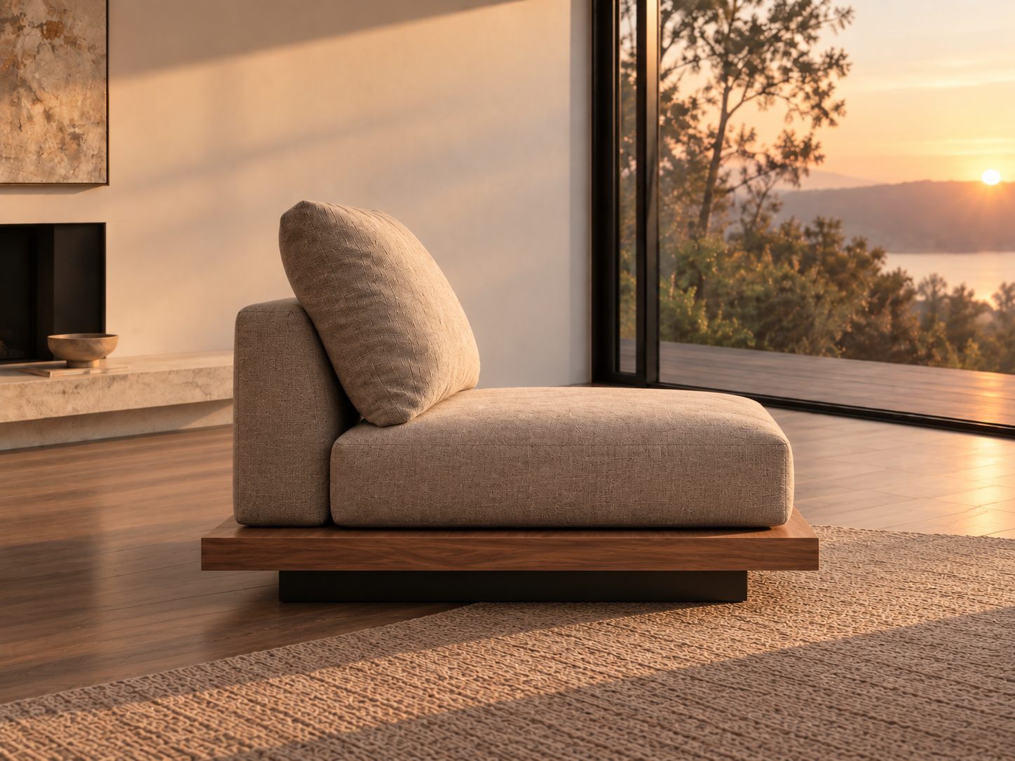 Sillón individual visto de perfil