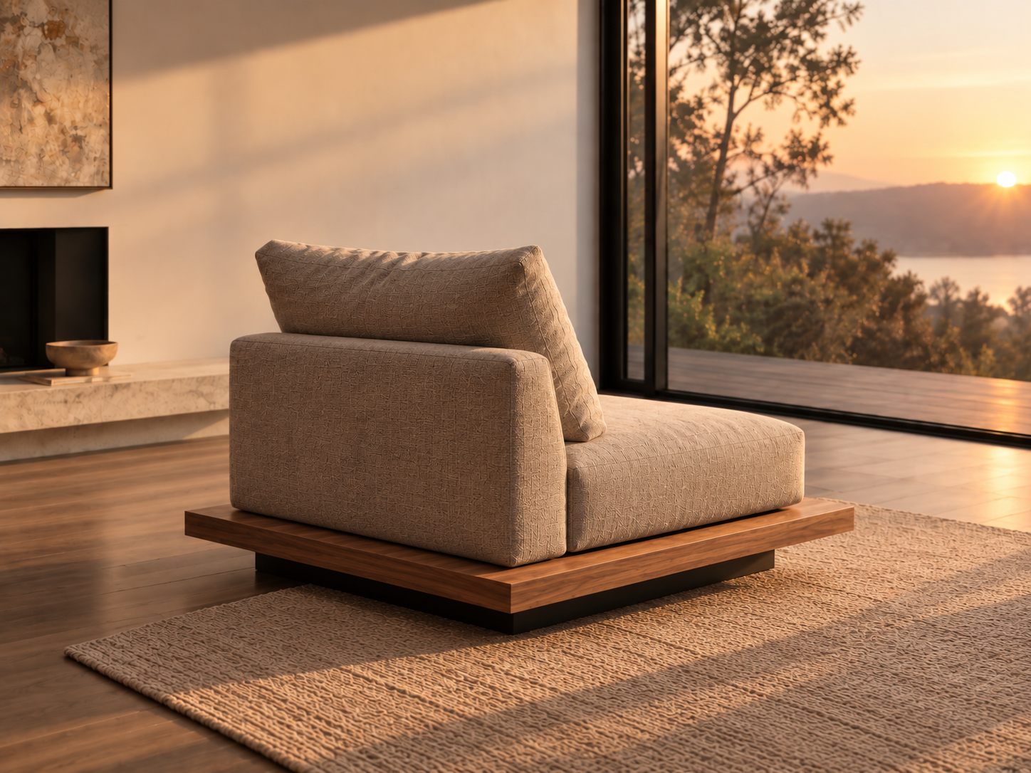 Sillón individual junto al lago